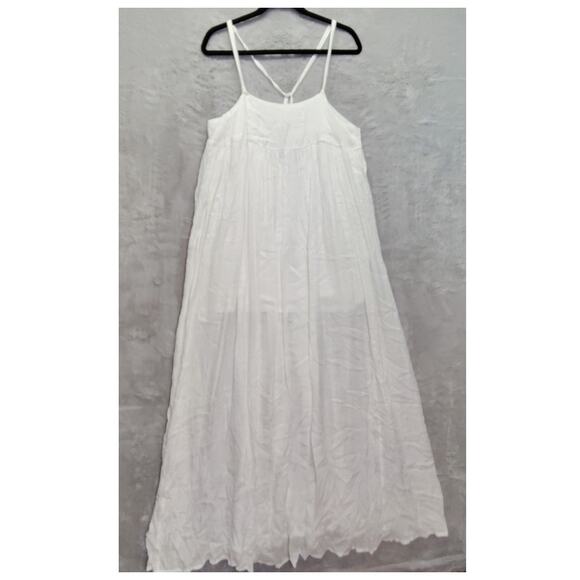 Flawless Womens Dress Sheer Lined Spaghetti Strap NWT Size Small Maxi White - Picture 1 of 9